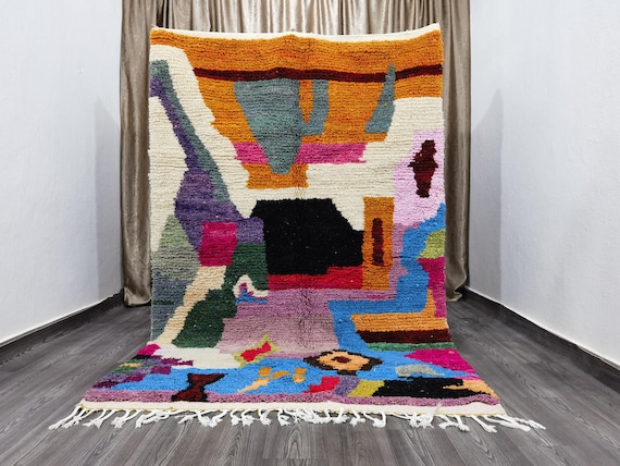 Gorgeous Moroccan Orange Rug - Custom Bohemian Rugs - Wool Rug Orange - Quality Handmade Morrocan Rug - Personalize Gifts For Home Decor