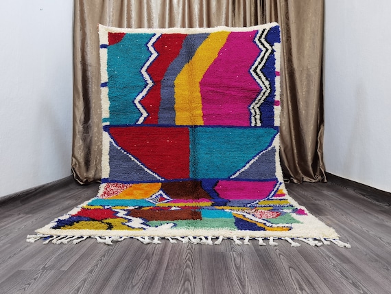 Colorful Beni ourain Custom All Sizes , handknotted rug , berber rugs, Tapis berbere, Genuine Wool rugs, gorgeous berber rug, Moorish carpet