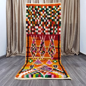 custom runner moroccan Hand knotted Runner rug , Authentic Moroccan Rug  For Your Living Room, Authentic Moroccan Rug, Moroccan fluffy Rug