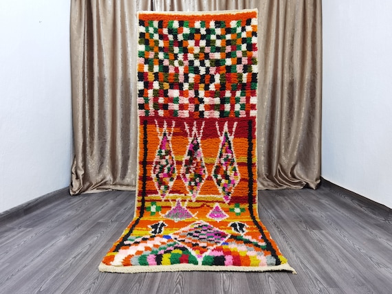 custom runner moroccan Hand knotted Runner rug , Authentic Moroccan Rug  For Your Living Room, Authentic Moroccan Rug, Moroccan fluffy Rug