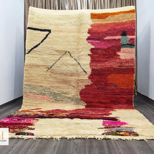 Hand-Knotted Beni Ourain Rug 7x10 – Berber Wool Moroccan Rug