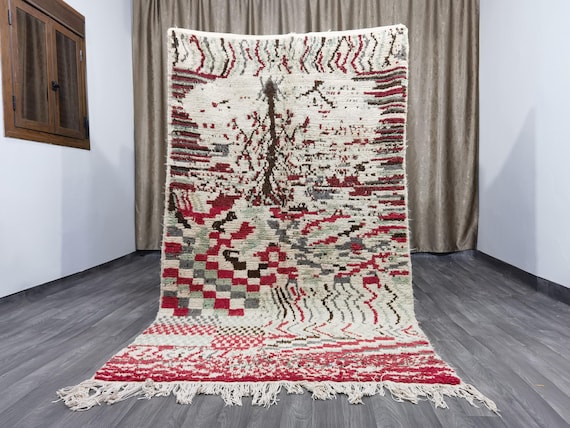 Beni Ourain Rug: 4.6x8.3 Ft, Hand-Knotted Moroccan Berber Wool Rug