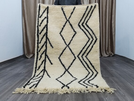 Custom Moroccan Rug - Soft Wool Area Rugs - Hand Woven Rug - Moroccan Area Rug - New Beni Ouarain Rug - Beni Ourain Style Rug