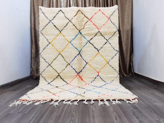 Customized Luxurious wool rug - Custom rug-handmade rug -Moroccan rug Hand knotted-Nursery Room Luxurious Floor Carpet -Decor Runner Style