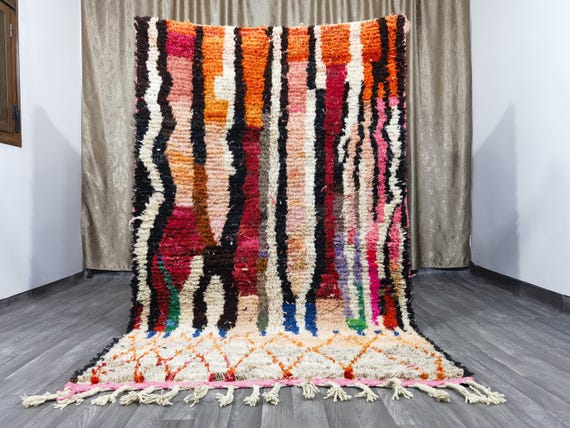 Boujaad Moroccan Rug - Rugs For Living Room - Midcentury Modern Decor - Soft Area Rug - Moroccan Orange rug - Traditional Moroccan Carpet