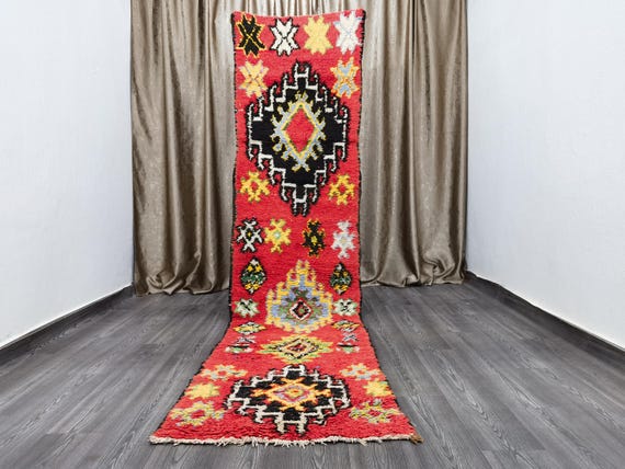 Moroccan Rug Runner 2.7x11.5 Ft / 83x350 cm - Handmade Runner Rug - Handwoven Moroccan Carpet - Berber Rug Old Runner - Berber Tribal Carpet