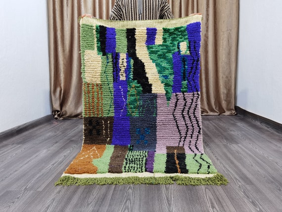 Boujad Moroccan Rug, Abstract Rug Living Room, Housewarming Gift, Rugs For Bedroom Aesthetic, Handmade Furniture, Oddities Home Decor