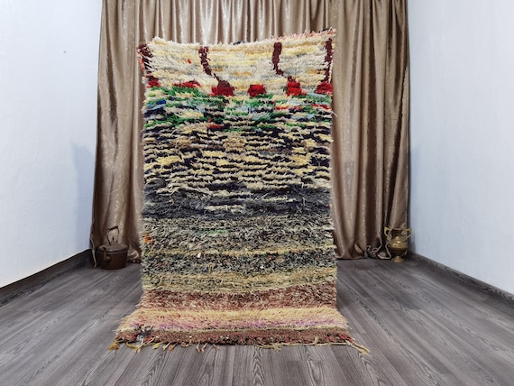 Amazing Multicolored Rug , Boho Outdoor Runner Rug , Fabulous Boujaad Rug , Traditional Moroccan Carpet , Moroccan Berber Rug