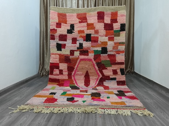 Custom Fabulous Boujaad Rug , Handwoven large Shaggy rug , Modern artwork , Amazing Multicolored Rug , Moroccan Soft Ethnic Fluffy Rug Style