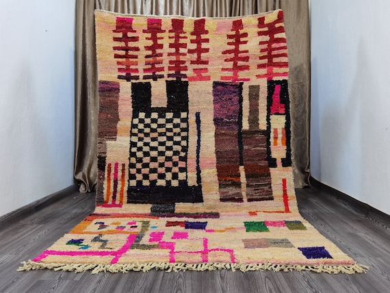 Custom Fabulous Boujad Rug - Bohemian Handwoven Rug - Soft Handmade Rug - Large Area Rug - Colorful Rug - Wool Rug - Washable Rug Boho