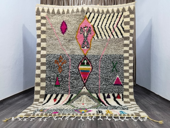 Moroccan Rug - Custom Rugs For Living Room - Midcentury Modern Decor - Soft Area Rug - Handmade Home Decor - Morrocan Rug Bohemian