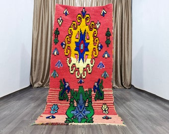 Handmade Wool Berber Rug, Moroccan Colorful Vintage Runner