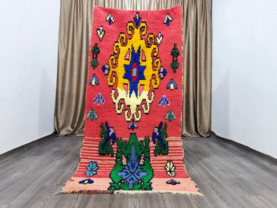 Moroccan Colorful rug, Vintage area rug, Tribal Handwoven Rug, Handmade Berber Rug, Fabric rug, Morocco rug, Boho rug, Vintage Berber rug