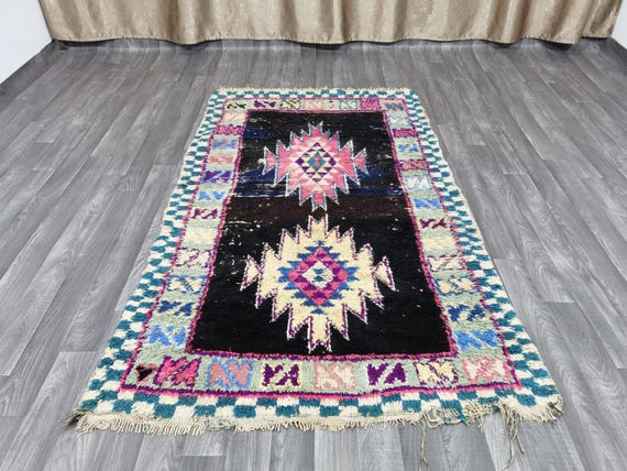 Beni Ourain Rug 3.7x6.5 ft: Moroccan Berber Wool Runner