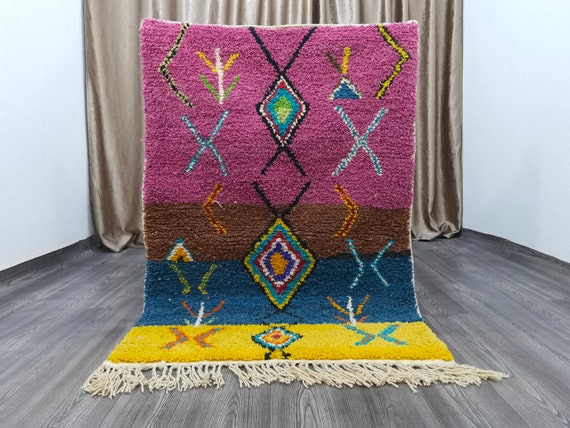 Morrocan Rug Bohemian - Rugs For Living Room - Moroccan Rug - Custom Boujad Rug - Moroccan Berber Rug- Handmade Moroccan Rug - Soft Wool Rug