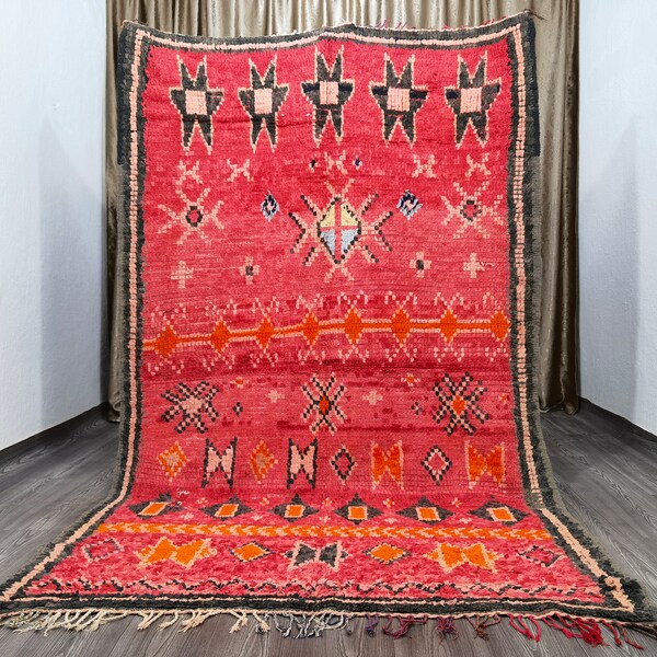 Boujaad Moroccan Rug , Colorful Wool Rug , Rugs For Living Room,  Rugs For Bedroom, Moroccan Decor, Moroccan Shag Rug, Bohemian Rug