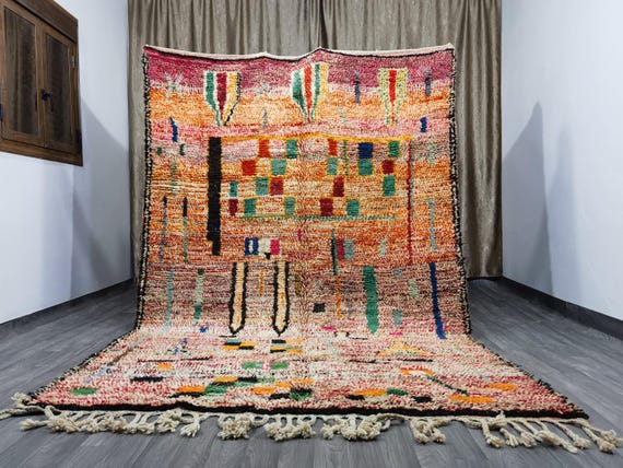 Gorgeous Multicolored Rug - Boujaad Moroccan Rug - Moroccan Berber Rug - Handmade Rug - Traditional Moroccan Carpet - Soft Shag Wool Rug