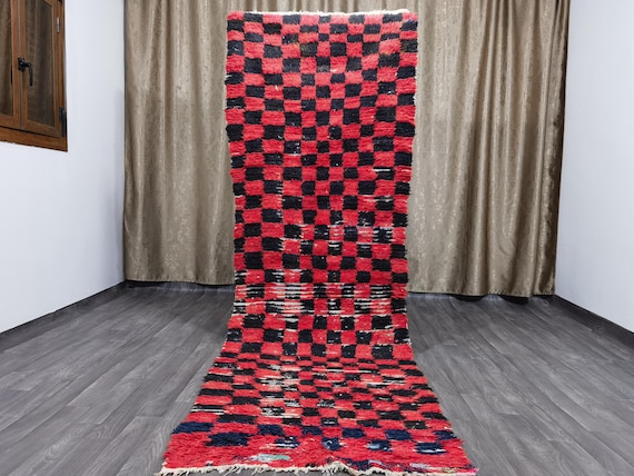 3.2x10.2 ft cotton long runner Rug, Berber old rare Rugs , Decorative Cotton Moroccan Area Rug, woven Cotton Rug, boujaad runner rug