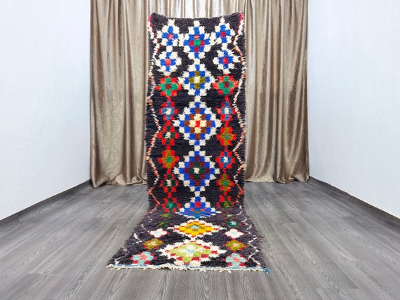 Azilal Runner Rug 3x9 ft, Moroccan Boujaad Soft Rug, Berber Beni Ourain Rug, Maroc Berber Rug, Handmade Rug, Hand-Tufted Rug, Floor Rugs