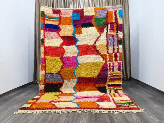 Personalized custom moroccan colorful rug - Bohemian rugs for bedroom -  Custom Handmade runner rug - Soft wool rug - Moroccan Area Rug