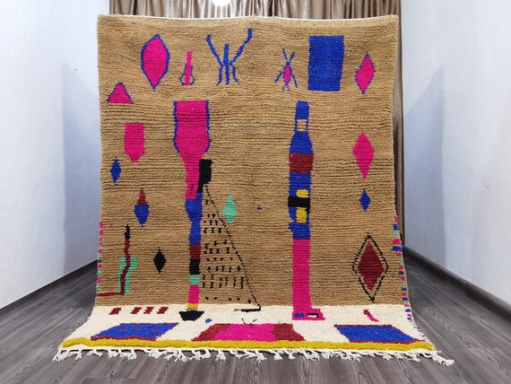 Custom Moroccan Rug, Aesthetic Rug, Handmade Wool Rug, Large Berber Rug , Woven Rug, Bedside Rug, Boujad Moroccan Rug, Woven Rug Runner