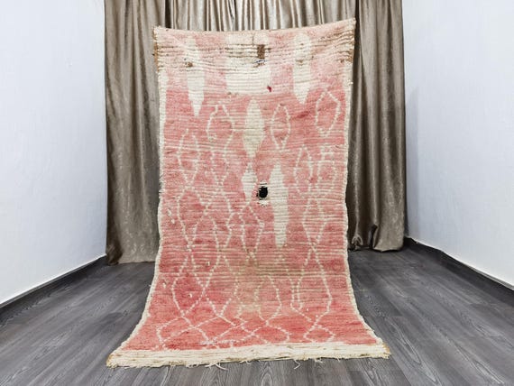 Moroccan Runner Rug, Moroccan Handmade Runner Rug, Authentic Moroccan Rug, Traditional Rug, Boho Rug, Morocco Wool Rug 3.7x7.7 Ft  .