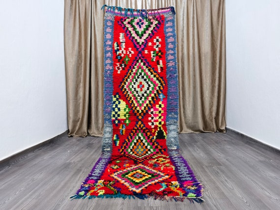 Moroccan Runner Rug 3x9 ft , Vintage Boujaad Runner, entryway runner rug, berber ruinner rug .