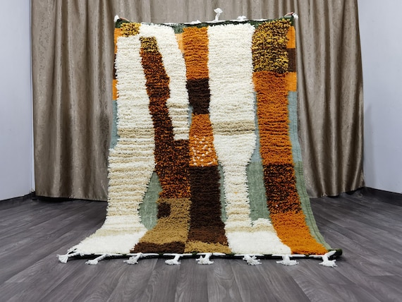 Unique Moroccan Rug - Handmade Morrocan Rug, Authentic Berber Rug, Bohemian Style Rug For Living Room .