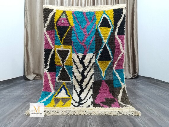 Custom Beni Ourain Rug - Bohemian Rug Living Room - Wool Berber Rug - Authentic Berber Rug - Handmade Morrocan Rug - Handmade Sofa Rug ...