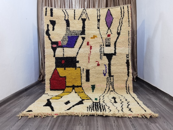 Bedroom Aesthetic Rugs, Home Decor Gift, Handmade Carpet, Custom Rug, Custom Colorful Rug, Berber Natural Rug, Moroccan Modern Rug