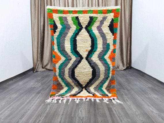 Beni Ourain Rug,  Home Decor Carpet, Tribal Berber Rugs, Tribal Berber Rugs, handmade rug, Bohemian White Rugs, Abstract Rug