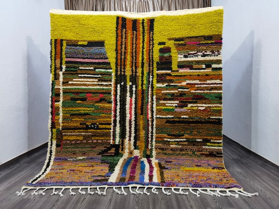 Colourful Moroccan rug, Beni Mrirt rug, Handwoven large Shaggy rug, Premium quality Moroccan rug, Modern artwork, Soft rug, Wool Rug