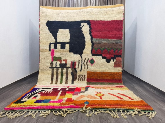 Fabulous Custom Boujad Rug - hand knotted rug - Wool Shaggy Rug - Berber Carpet - home decor - Personalized Gifts - Christmas Gifts