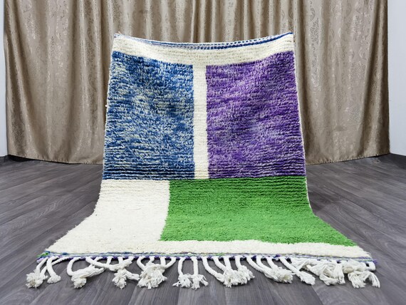 MOROCCAN GREEN RUG - Custom Handwoven Moroccan rug - Wool Berber rug - Authentic Morrocan Rug - Rugs for Living Room .