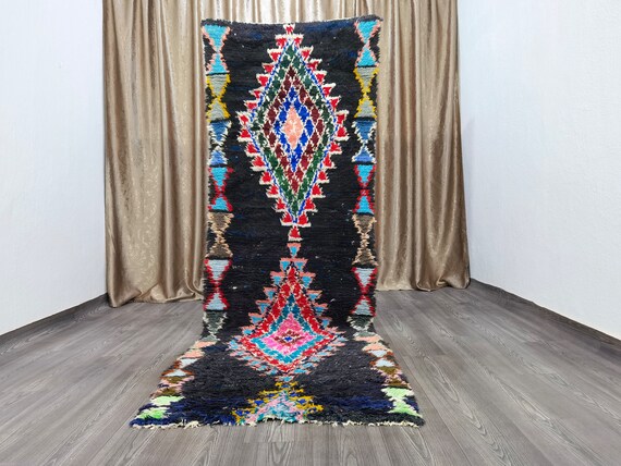 Beautiful Colorful Shag Runner 3x9 ft - Moroccan Runner Carpet -Hallway runner Carpet - Morocco Runner Rug - Bohemian Rug Berber runner rug