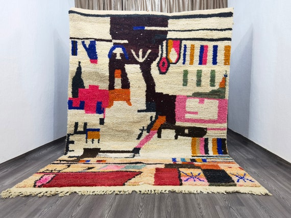 Boujaad Handmade Moroccan Bohemian Shag Rug, Personalize Gifts for Home Decor