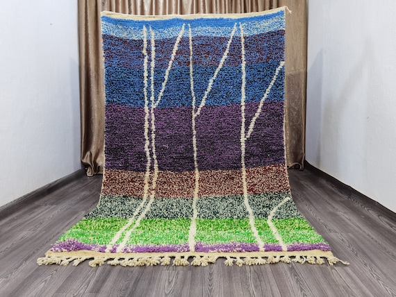 Custom Size runner rug, Handmade Moroccan rug, Beni ourain rug, Berber Geniune Fluffy Colorful Rug Style, Colorful Boujaad rug, Nursery rug