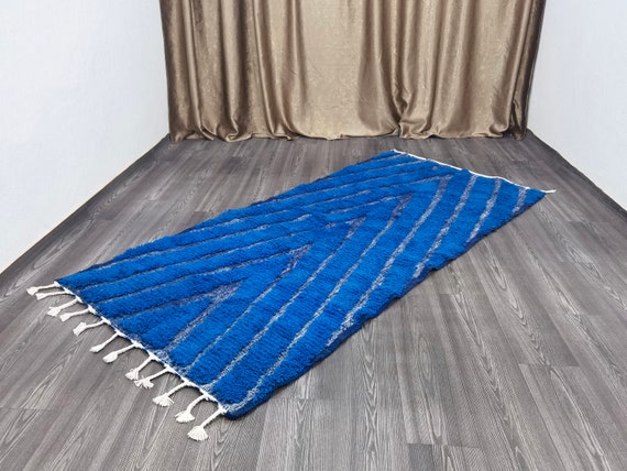 Amazing Blue Rug / gorgeous Beni ourain rug Blue / Custom Moroccan Rug / Tribal berber Rug / Large Blue Rug / Best Blue Rug / Bohemian Rug