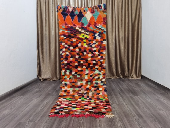 2x7 Ft - Vintage Moroccan Runner- Bathroom Decor Farmhouse- Morrocan Door Rug- Country Kitchen Floor Runne- Runner For Bedroom- Bohemian Rug