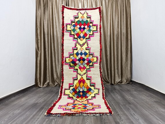 2.6x8 ft - Vintage Runner Rug - Moroccan Berber Runner Rug - Bohemian Rug - Wool Runner - Kitchen rug - entryway rug - Gift for her