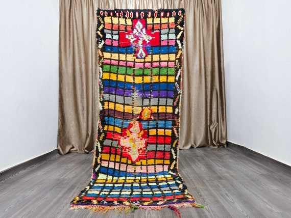 2.9x8.4 ft - berber Colorful Runner Rug, Azilal Moroccan Rug, unique design, Beautiful Tribal Rug, Handmade Furniture, Boho Decor .