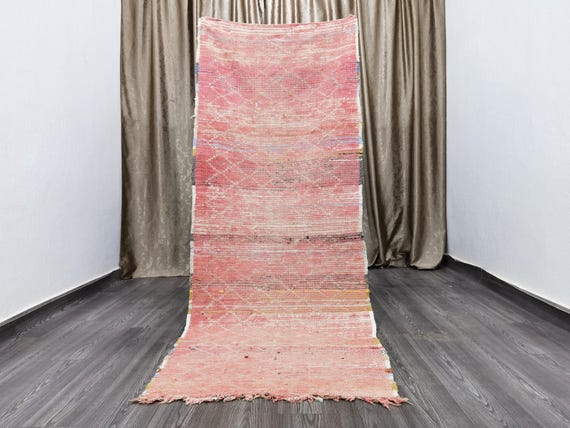 3.1x8 FT Boujaad Runner Rug, Antique rug 70's , Vintage moroccan rug , wool shag rug, Handwoven Runner, Berber runner rug, Hallway Runner