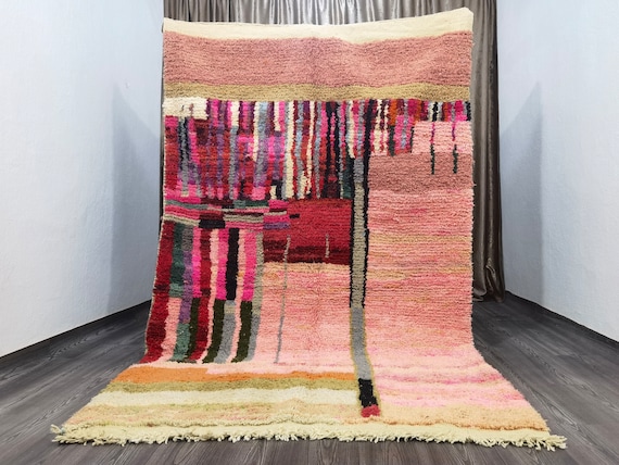 Moroccan Bohemian Shag Rug, Personalize Gifts for Home Decor, Soft Rug for Bedroom, Rugs for Living Room, Area Rug Bedroom, Pink Decor Rug
