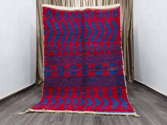 Amazing Blue Rug, Gorgeous Beni Ourain Rug Blue,Custom Moroccan Rug,Tribal Berber Rug-Gaming Room Area Rug,Abstract Multicolored Carpet