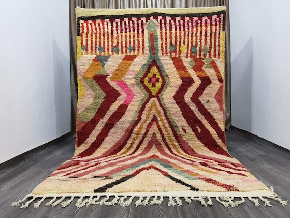 Hand Knotted Wool Berber Rug – Orange Moroccan Rug, Bohemian Decor