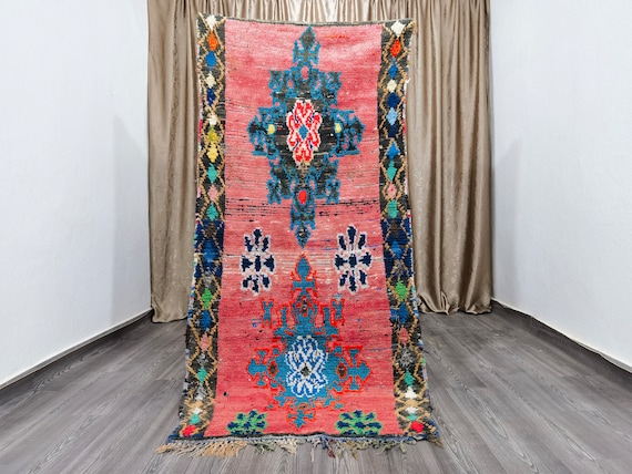 Boujaad Moroccan Rug 3.3x7.2 - Rugs For Living Room - Midcentury Modern Decor - Soft Area Rug - Handmade Home Decor - Morrocan Rug Bohemian