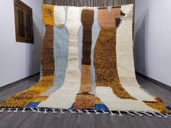 Gorgeous Custom Rugs For Living Room, Boujaad Moroccan Rug, Soft Area Rug, Striped Tufted rugs, Authentic Berber Rug, Morrocan Rug Bohemian