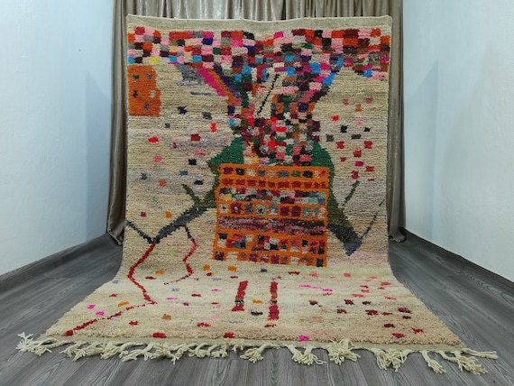 Custom Fabulous Boujaad Rug ,  Amazing Multicolored Rug , Custom Fabulous Boujaad Rug , Handmade Rug , Multicolored Wool Rug