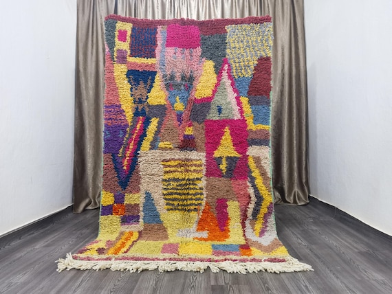 Bohemian Rugs, Wool Rug Pink, Quality Handmade Morrocan Rug, Personalize Gifts For Home Decor, Amazing Multicolored Rug, Moroccan Berber Rug