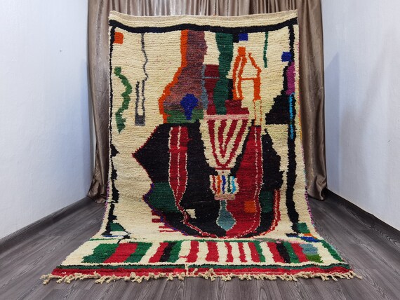 Custom Moroccan Rug - Custom Fabulous Boujad Rug - Moroccan Boujad Rug - Handmade Wool Rug - Sheep Wool Rug - Floor  Rugs - Bohemian Rug